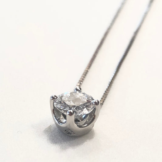 大粒ダイヤモンド ネックレス/PTプラチナ1ct UP